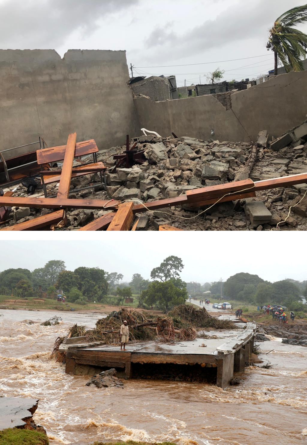 Bilder der Zerstörung aus dem Kindertageszentrum und der Umgebung